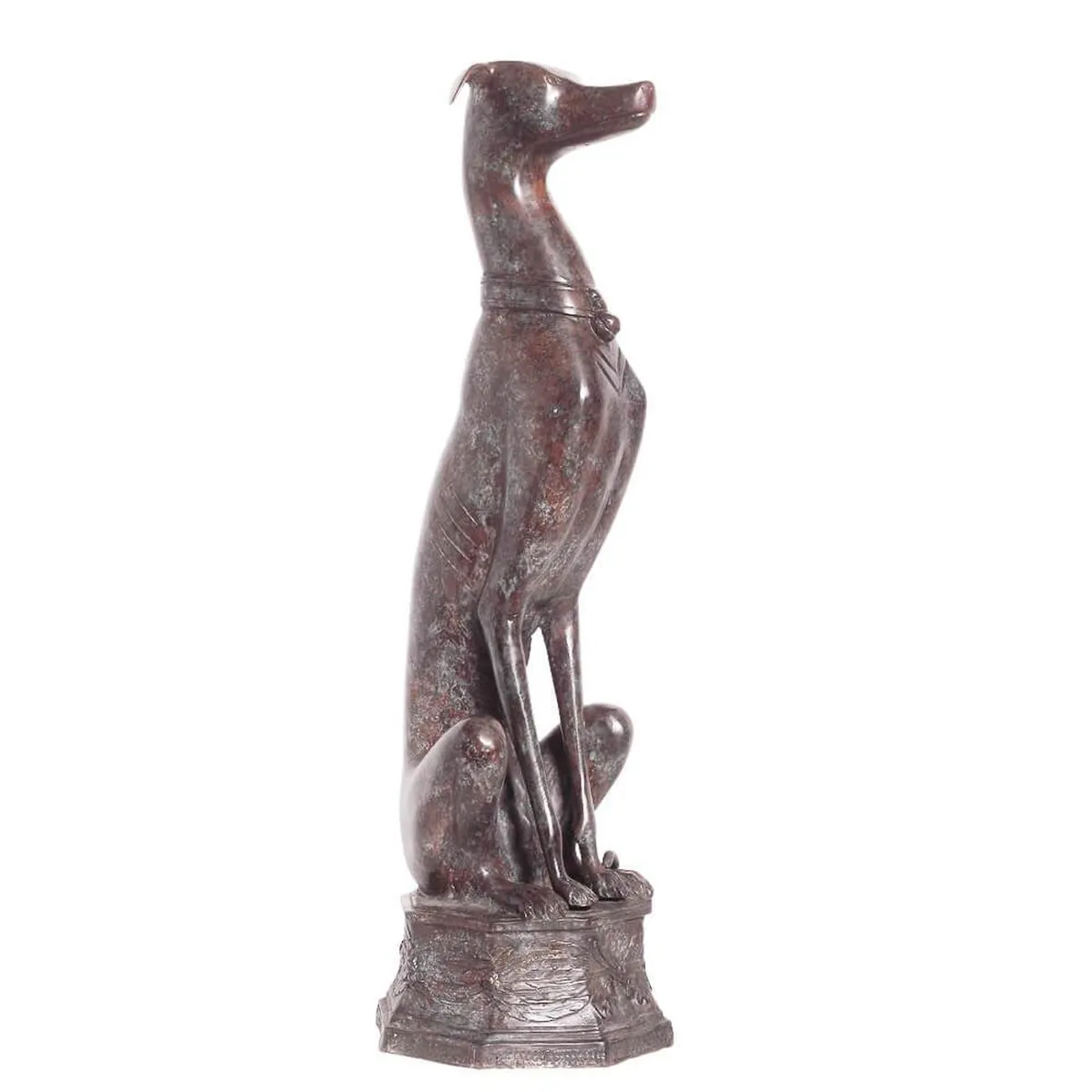 Sitting Bronze Whippet Statues