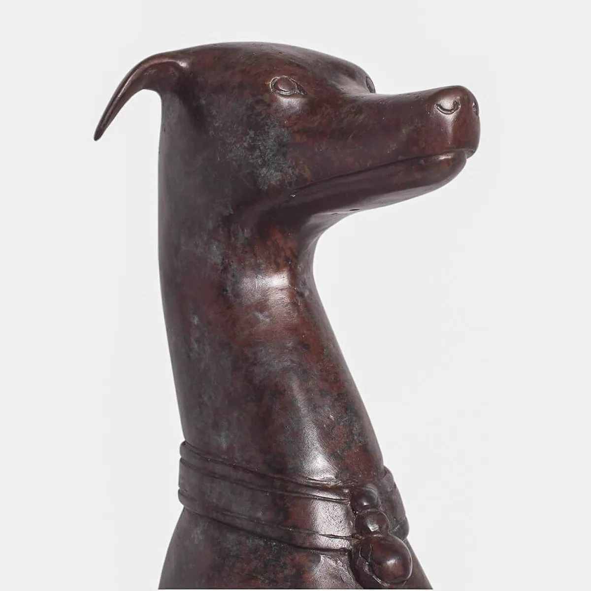 Sitting Bronze Whippet Statues