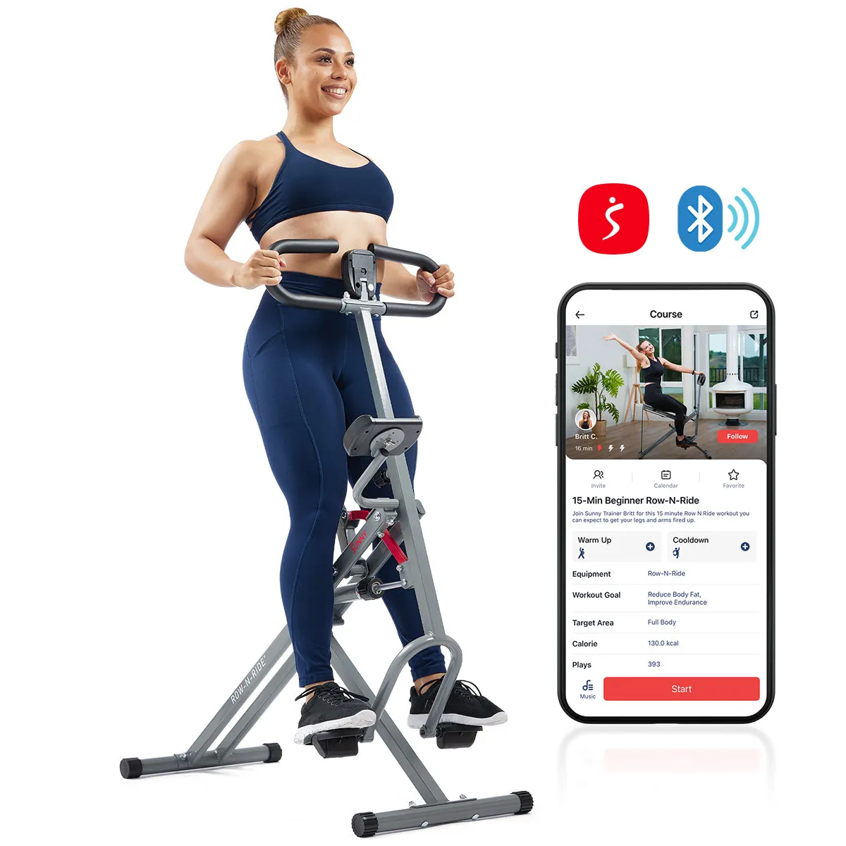 Smart Upright Row-N-Ride® Hydraulic Squat Assist Trainer Machine for Abs and Glute Workout