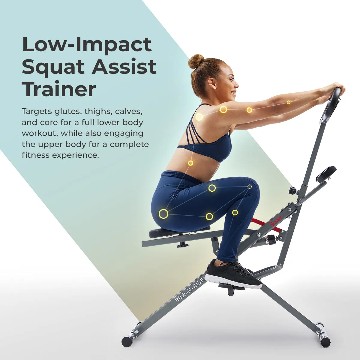 Smart Upright Row-N-Ride® Hydraulic Squat Assist Trainer Machine for Abs and Glute Workout