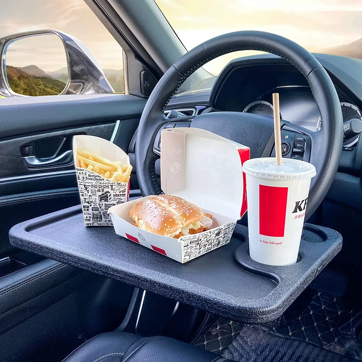 Steering Wheel Tray - Car Table for Eating & Working