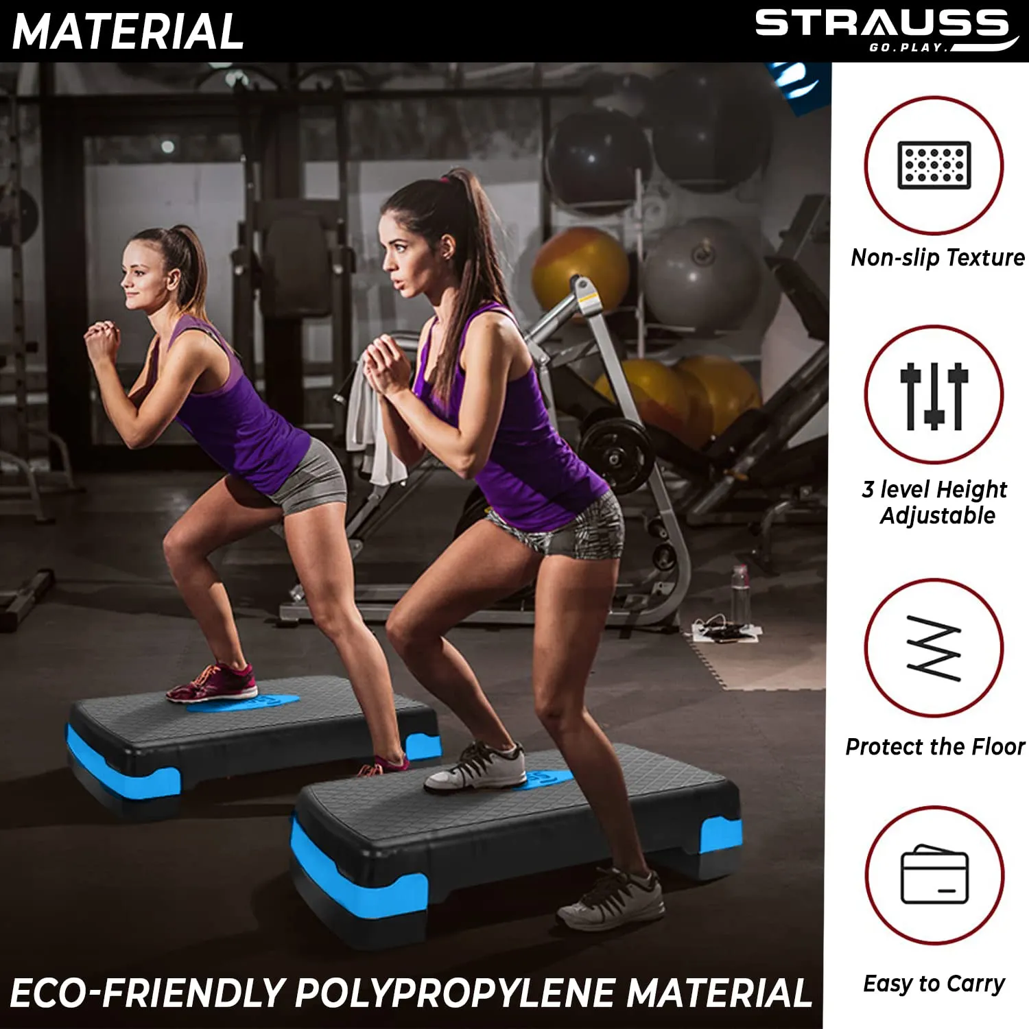 Strauss Aerobic Stepper with Spider Shaker (Wite)