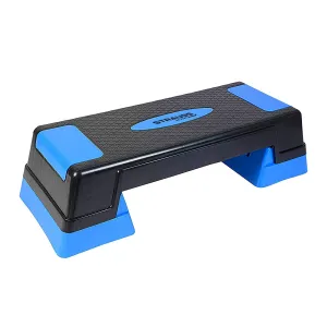 Strauss High Rise Aerobic Stepper | Two Height Level Adjustments - 6 inches and 8 inches | Slip-Resistant & Shock Absorbing Platform for Extra-Durability - Supports Upto 200 KG, (Blue)