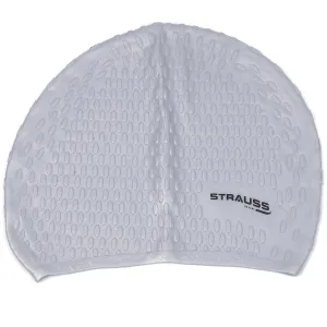 Strauss Latest Designed Swimming Cap|Keeps Hair Clean with Ear Protector|Suitable for Long and Short Hair|Swimming Head Cap with Breathable Fabric|Waterproof Swim Cap for Adult, Woman and Men,(Grey)