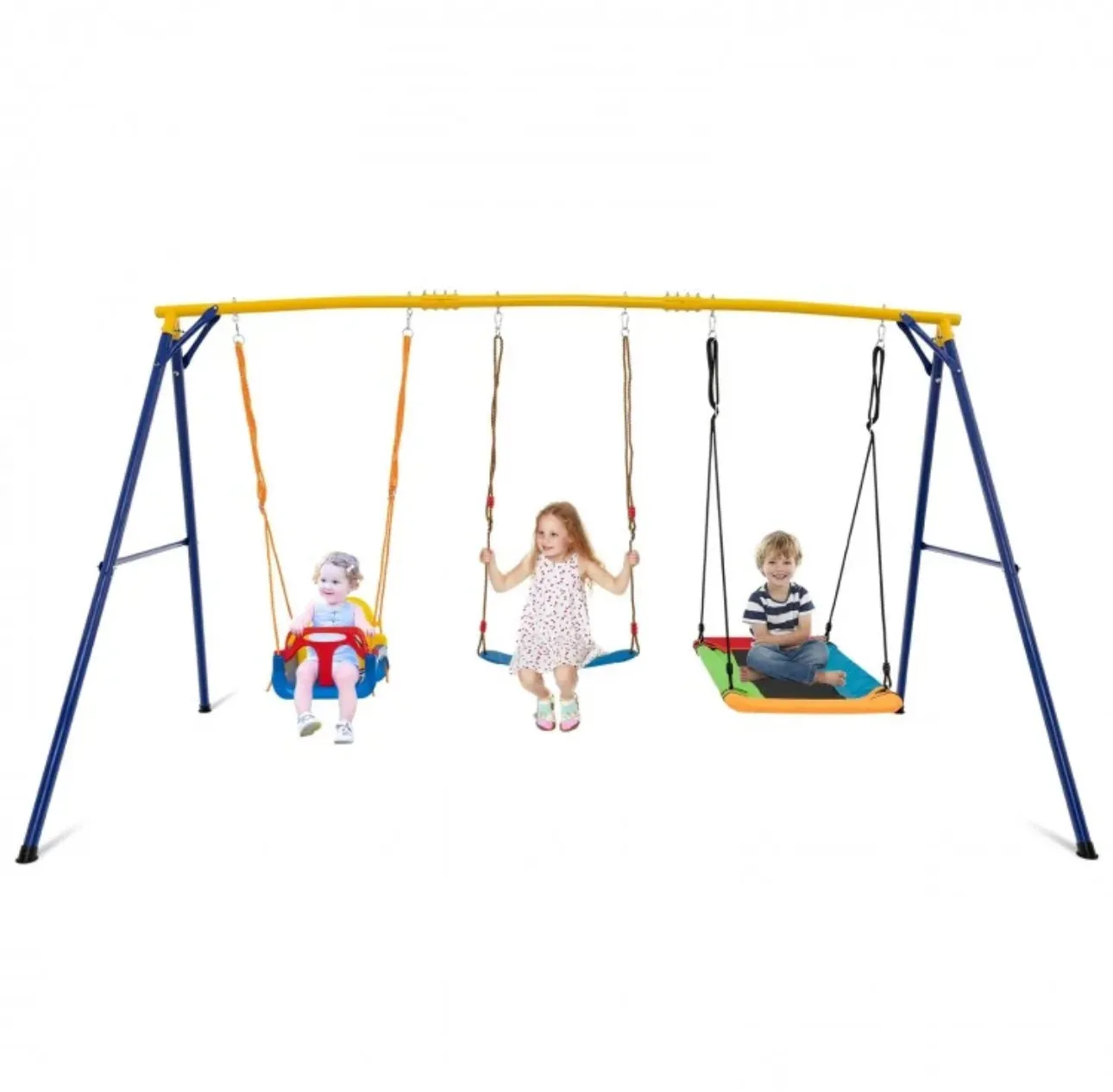 Super Fun Play Set Playground For Kids | 3 Different Swings: Belt Swing, Swing Seat, Platform Swing | Heavy Duty