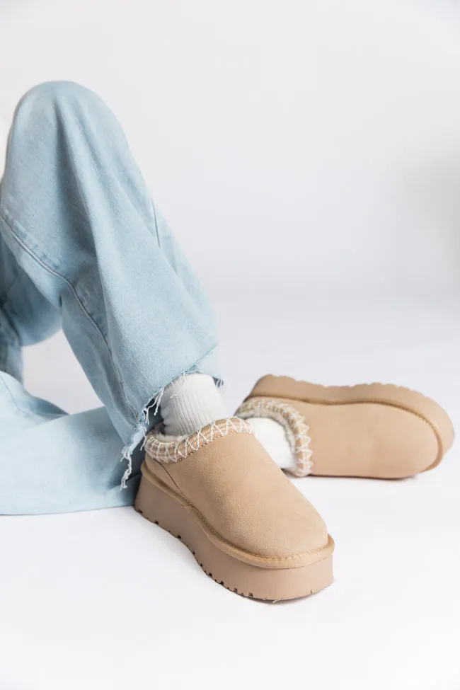 Sydney Light Beige Platform Slipper