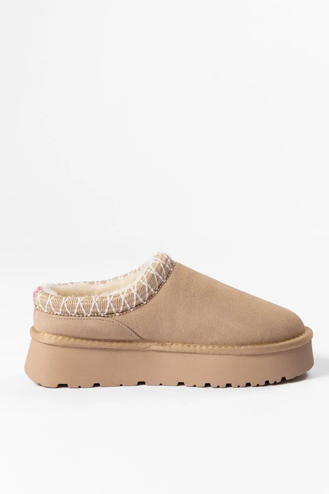 Sydney Light Beige Platform Slipper