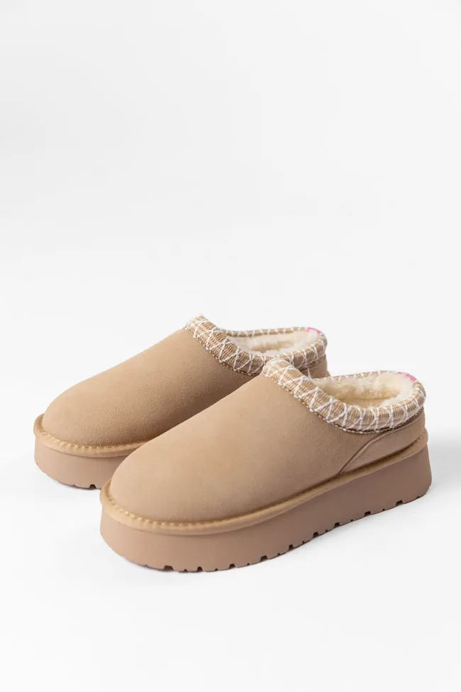 Sydney Light Beige Platform Slipper