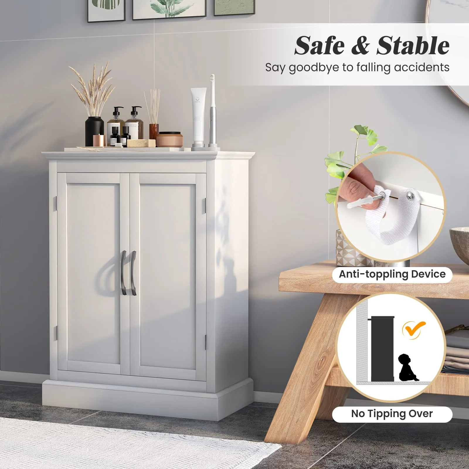 Tangkula Bathroom Floor Cabinet