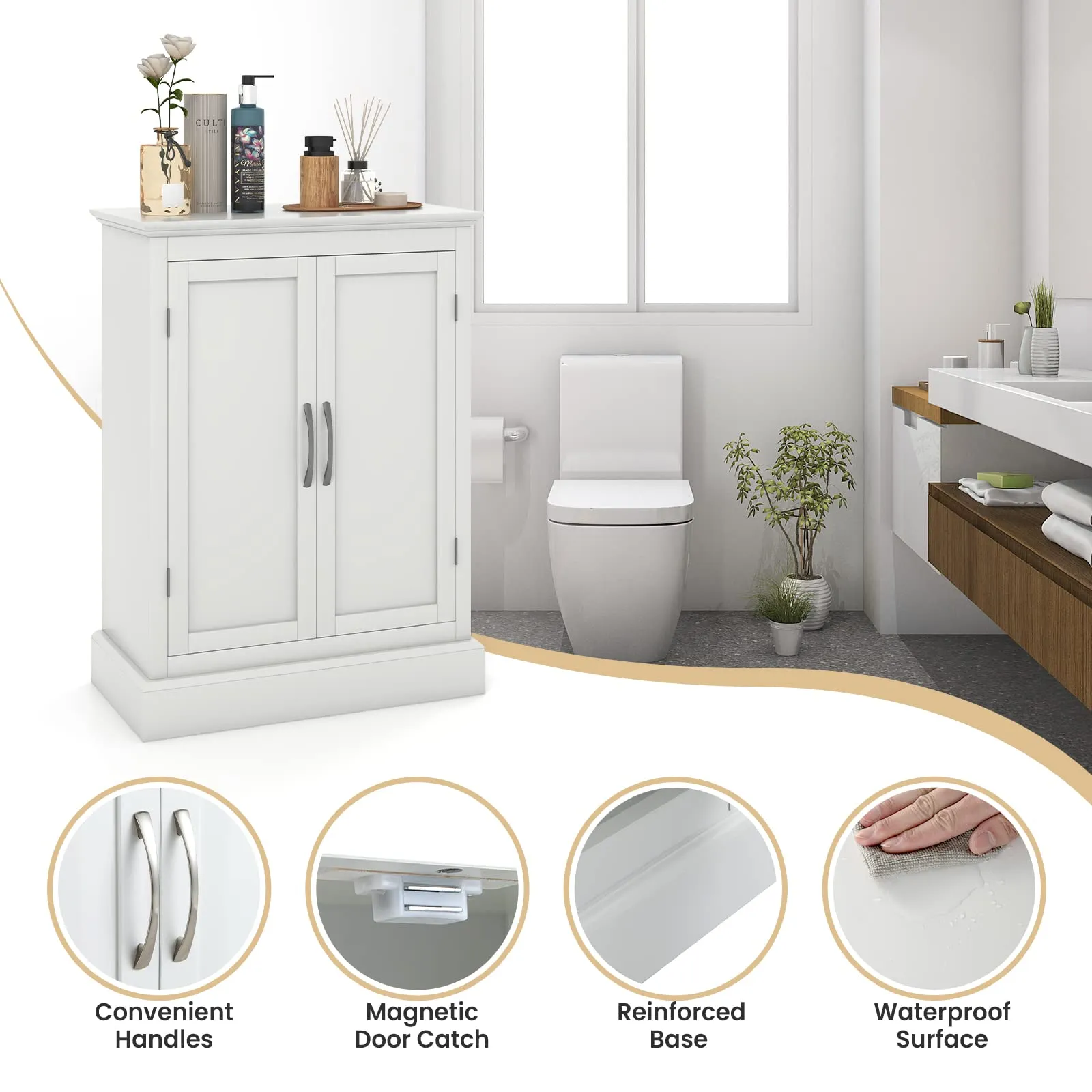 Tangkula Bathroom Floor Cabinet