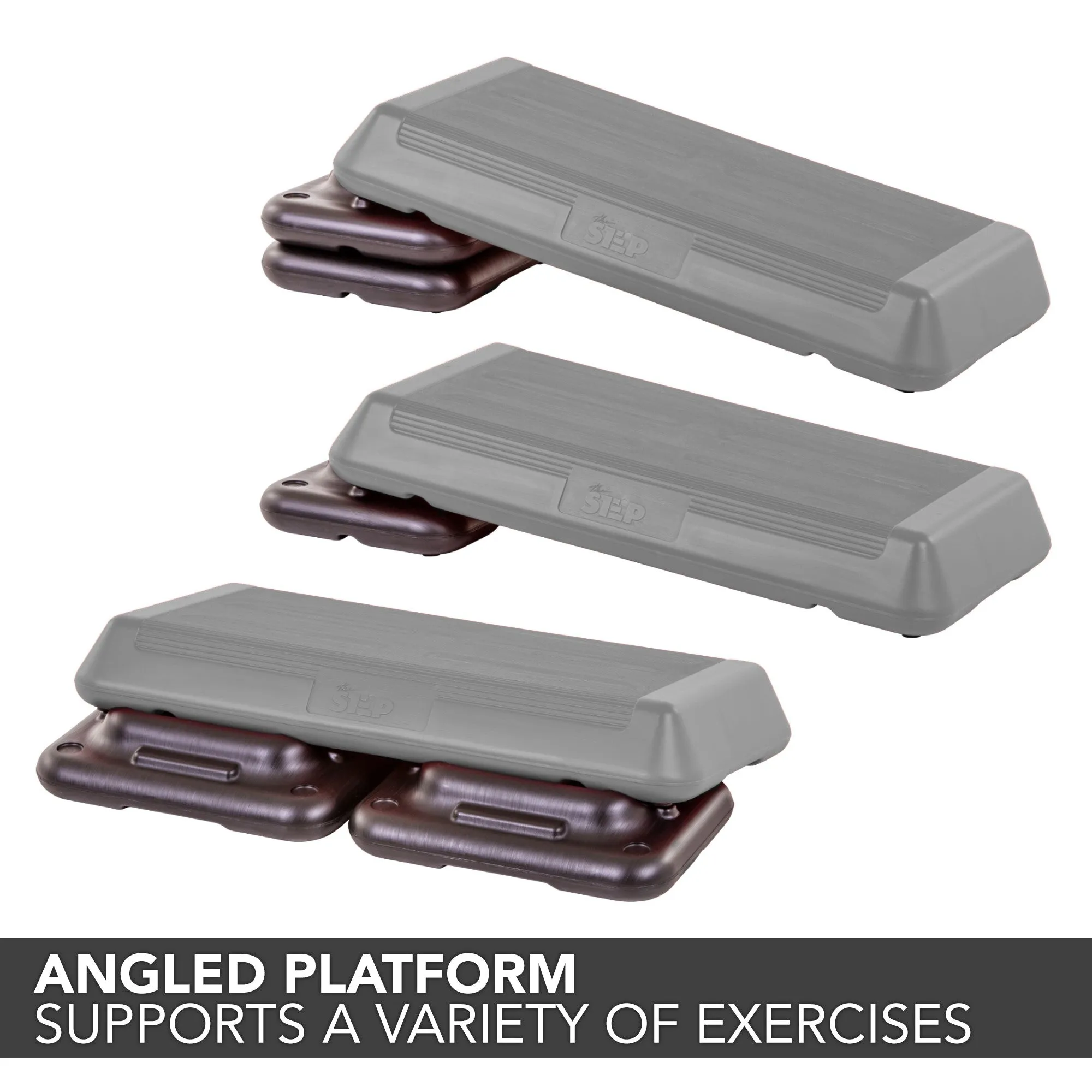 The Step Circuit Platform with 4 Freestyle Risers - Grey