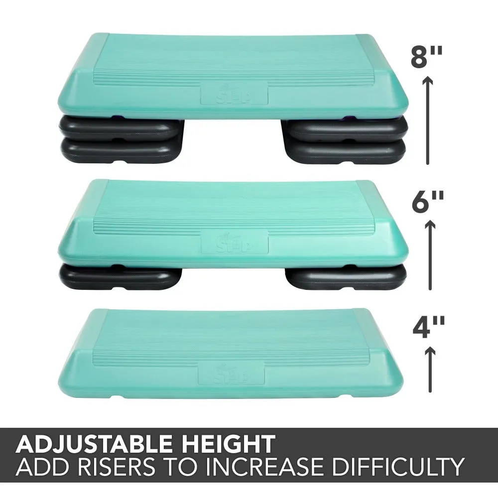 The Step Circuit Size Platform with Four (4) Freestyle Risers - Teal