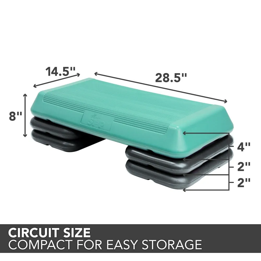 The Step Circuit Size Platform with Four (4) Freestyle Risers - Teal