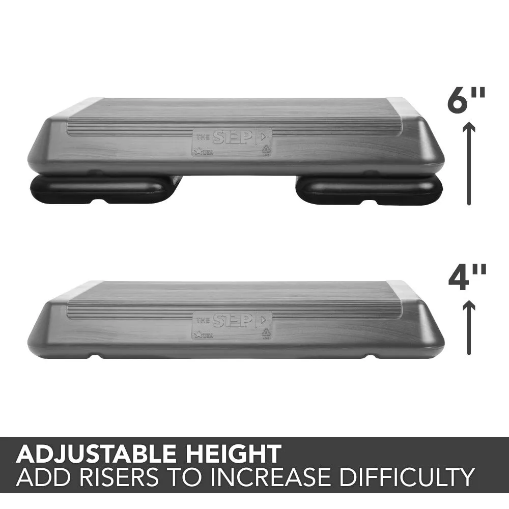 The Step Circuit Size Platform with Two (2) Freestyle Risers - Grey