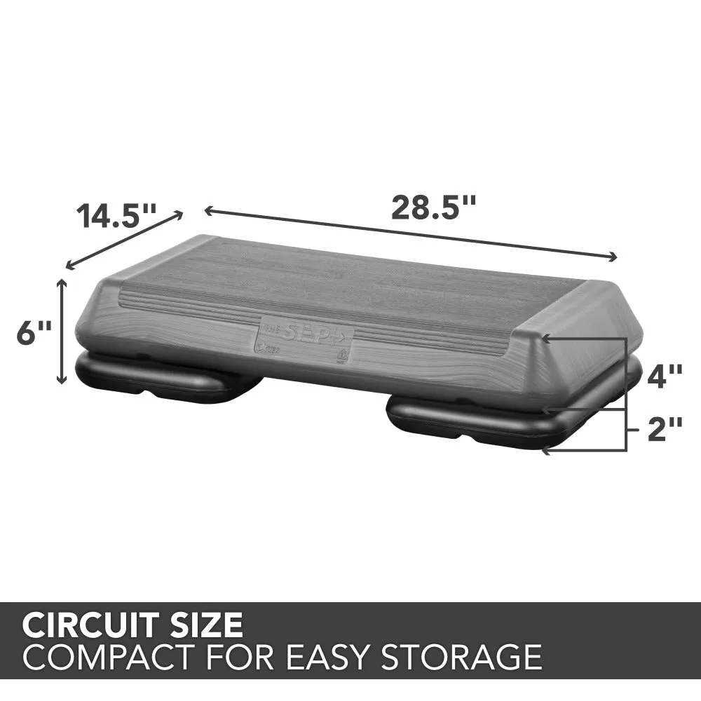 The Step Circuit Size Platform with Two (2) Freestyle Risers - Grey