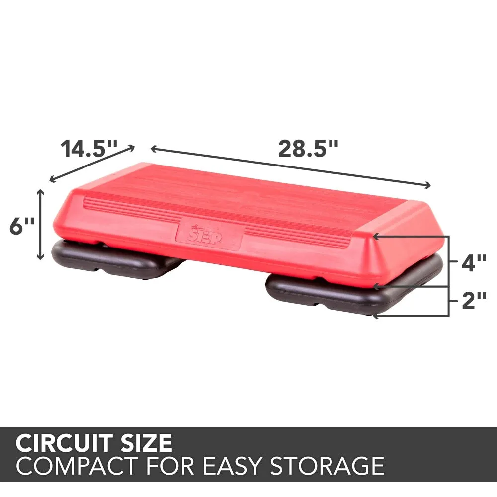 The Step Circuit Size Platform with Two (2) Freestyle Risers - Red