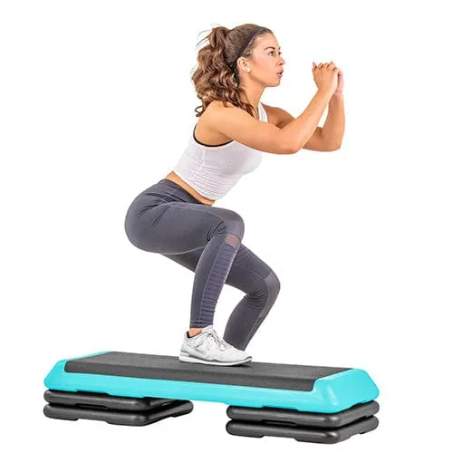 The Step Health Club Size Platform - 2 Freestyle and 2 Original Risers - Teal