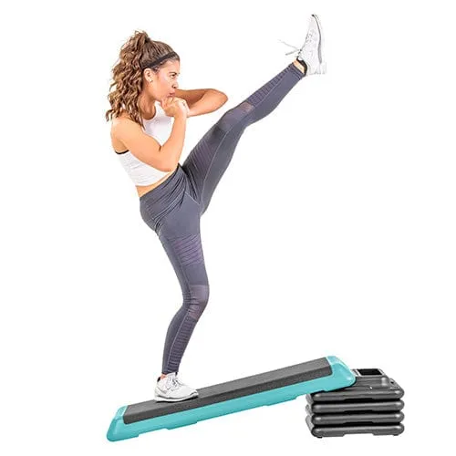 The Step Health Club Size Platform - 2 Freestyle and 2 Original Risers - Teal