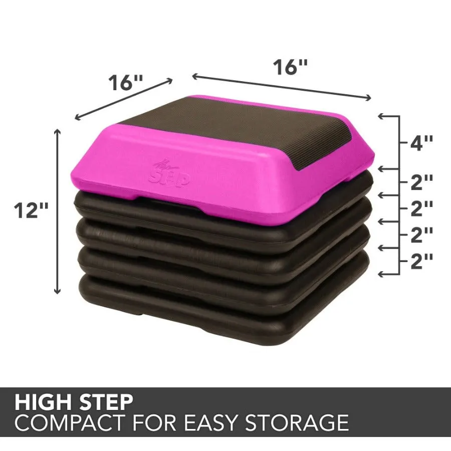 The Step High Step Platform with 4 Risers - Pink