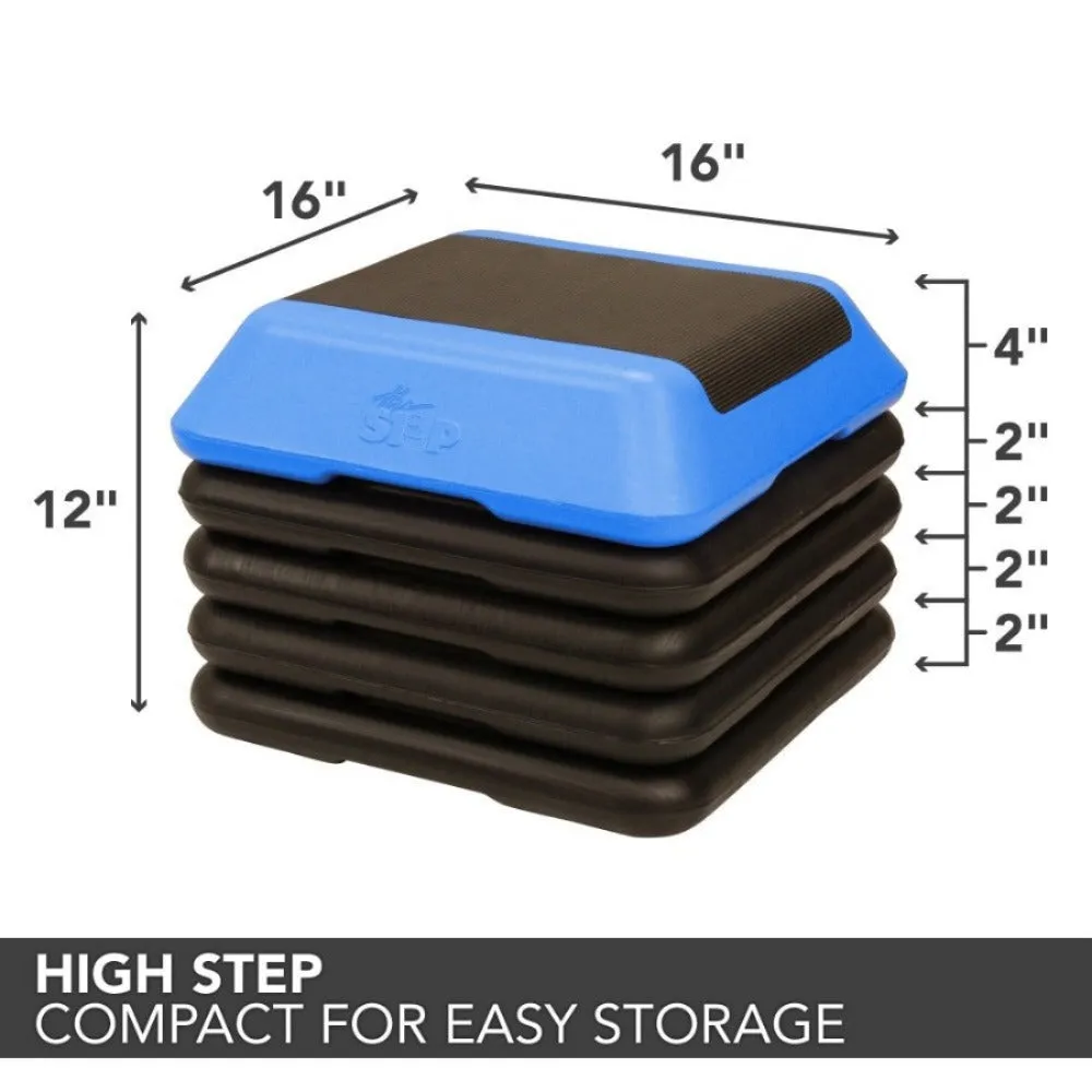 The Step High Step Platform with Four (4) Risers - Blue