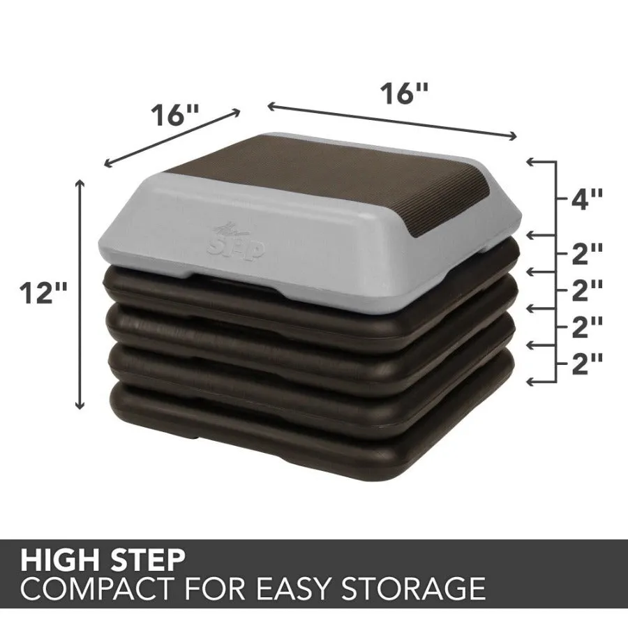 The Step High Step Platform with Four (4) Risers - Grey