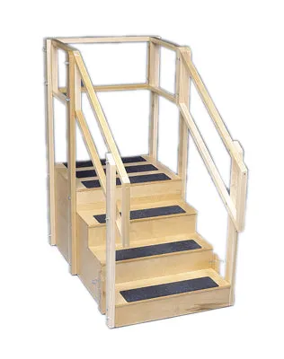 Training stairs, convertible, 4 and 8 steps with platform, 36" x 36" platform