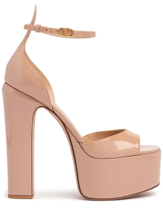 Valentino Garavani   155mm Tan-go patent leather pumps 