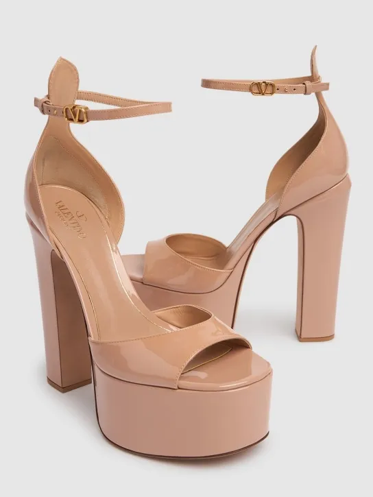 Valentino Garavani   155mm Tan-go patent leather pumps 