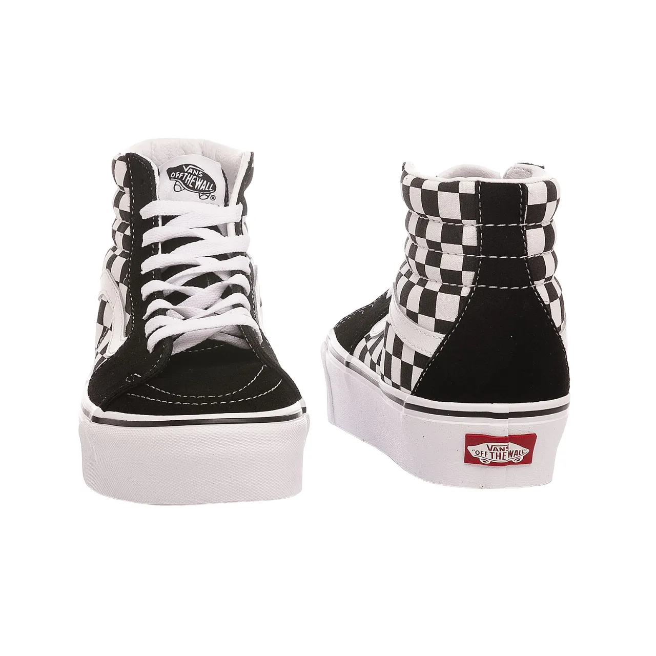 Vans scarpa sneakers alta da donna con zeppa SK8-Hi VN0A3TKNQXH1 nero-bianco