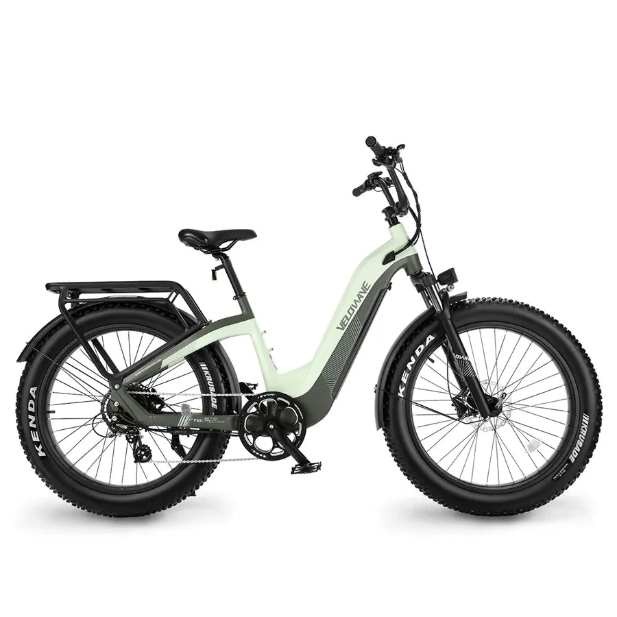 Velowave Grace 2.0 - Step-Through All-Terrain Fat Tire Electric Bike - Top Speed 28mph - 750W