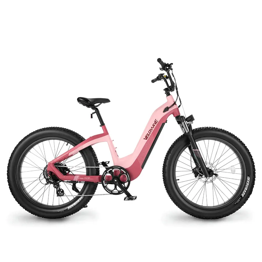 Velowave Grace 2.0 - Step-Through All-Terrain Fat Tire Electric Bike - Top Speed 28mph - 750W