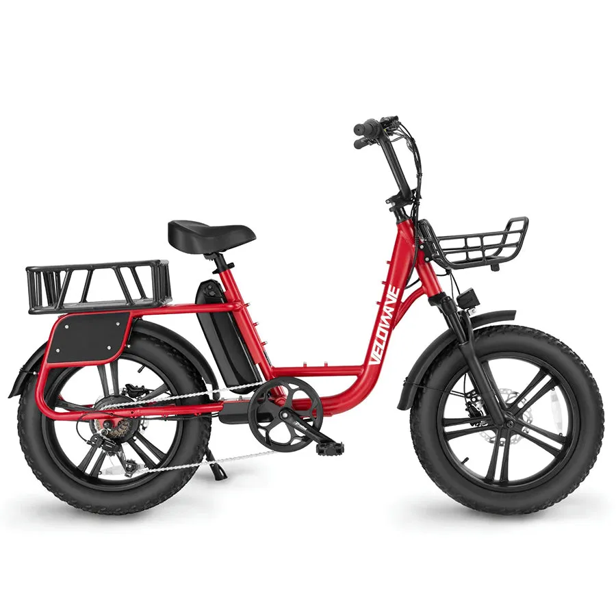 Velowave Prado S - Commuter Step-Through Fat Tire Electric Bike - Top Speed 25mph - 750W