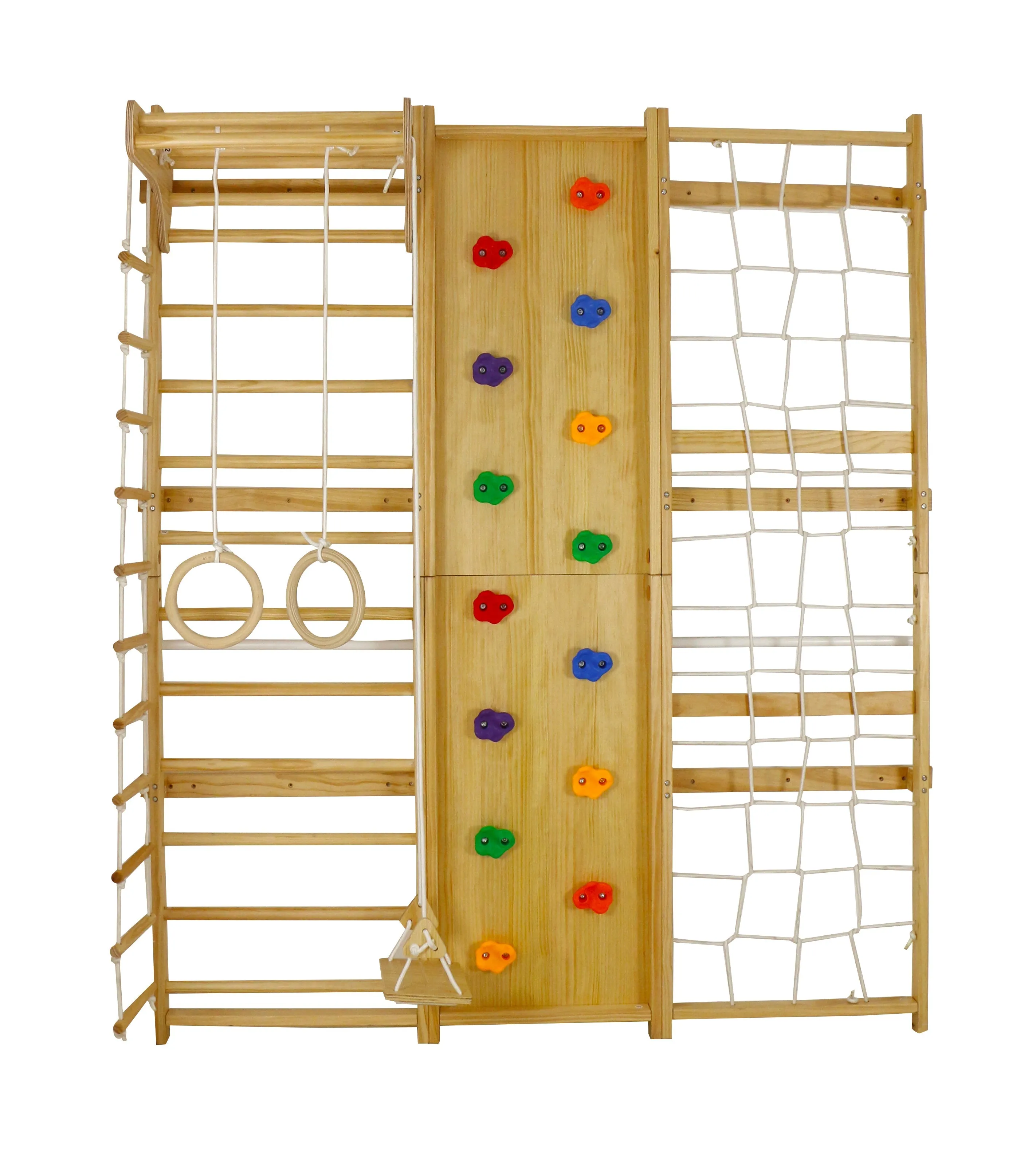 Walnut 9-in-1 Swedish Ladder Wall Gym Set