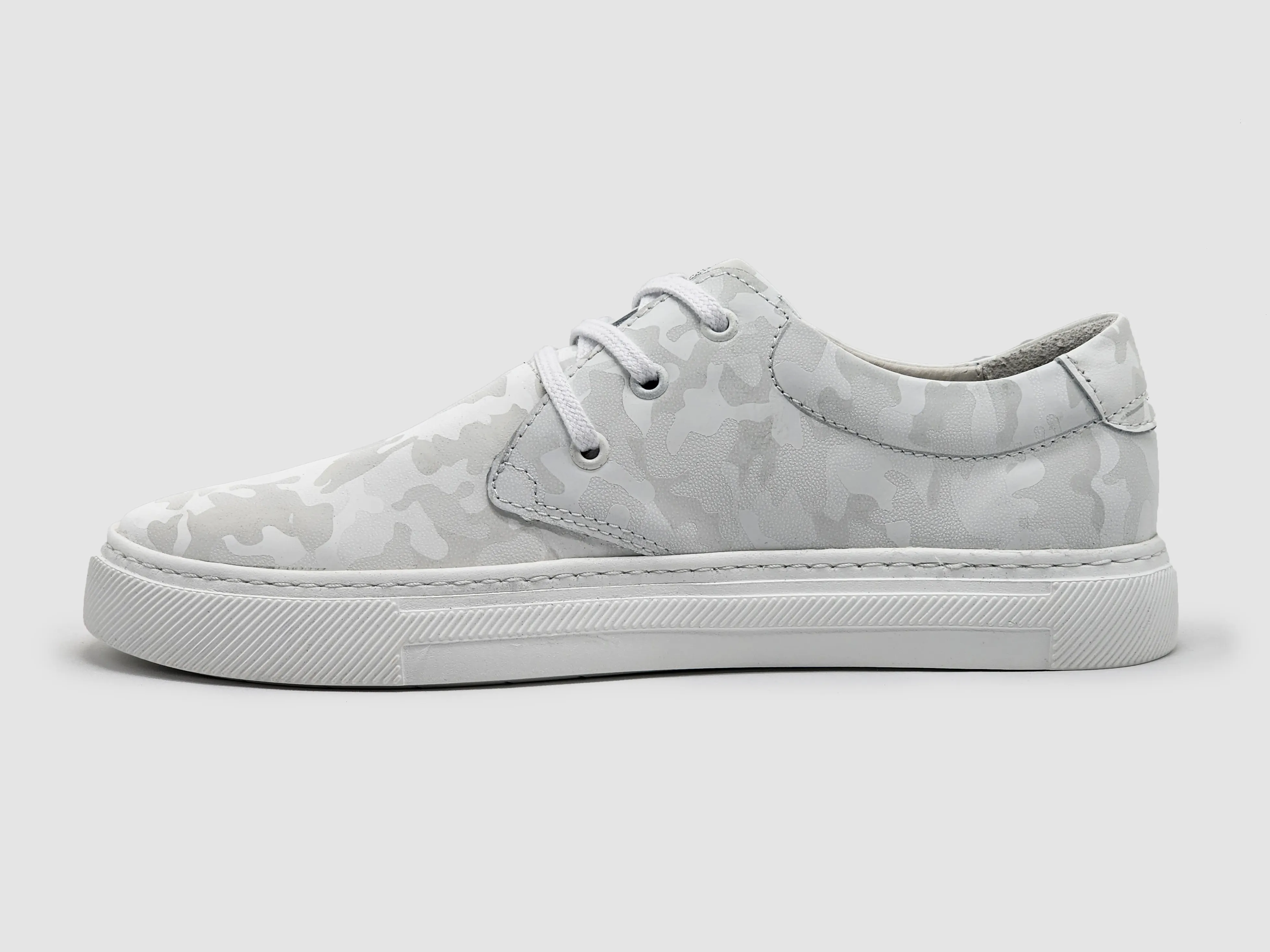 Women's Camo Leather Sneaker - White