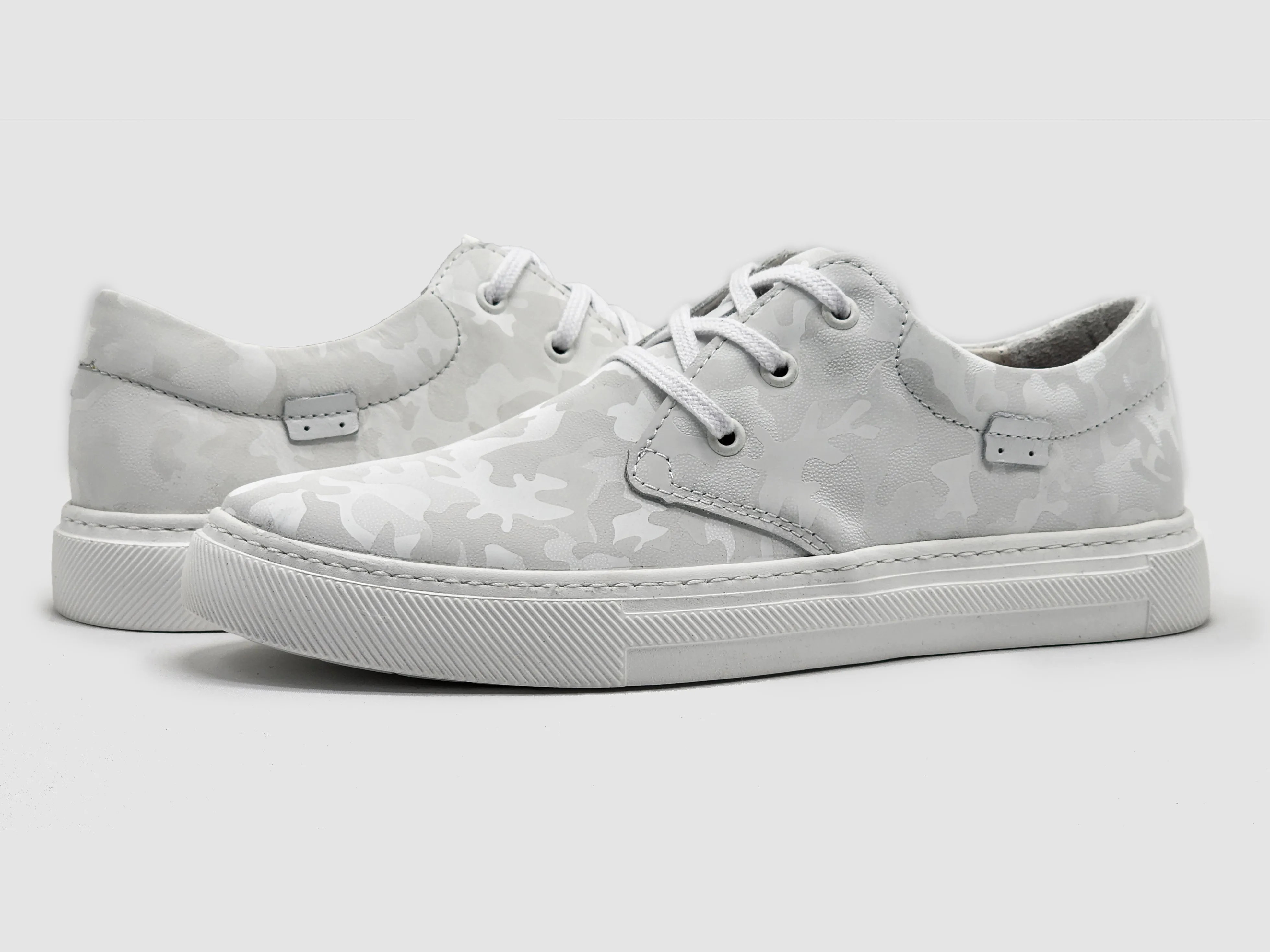 Women's Camo Leather Sneaker - White