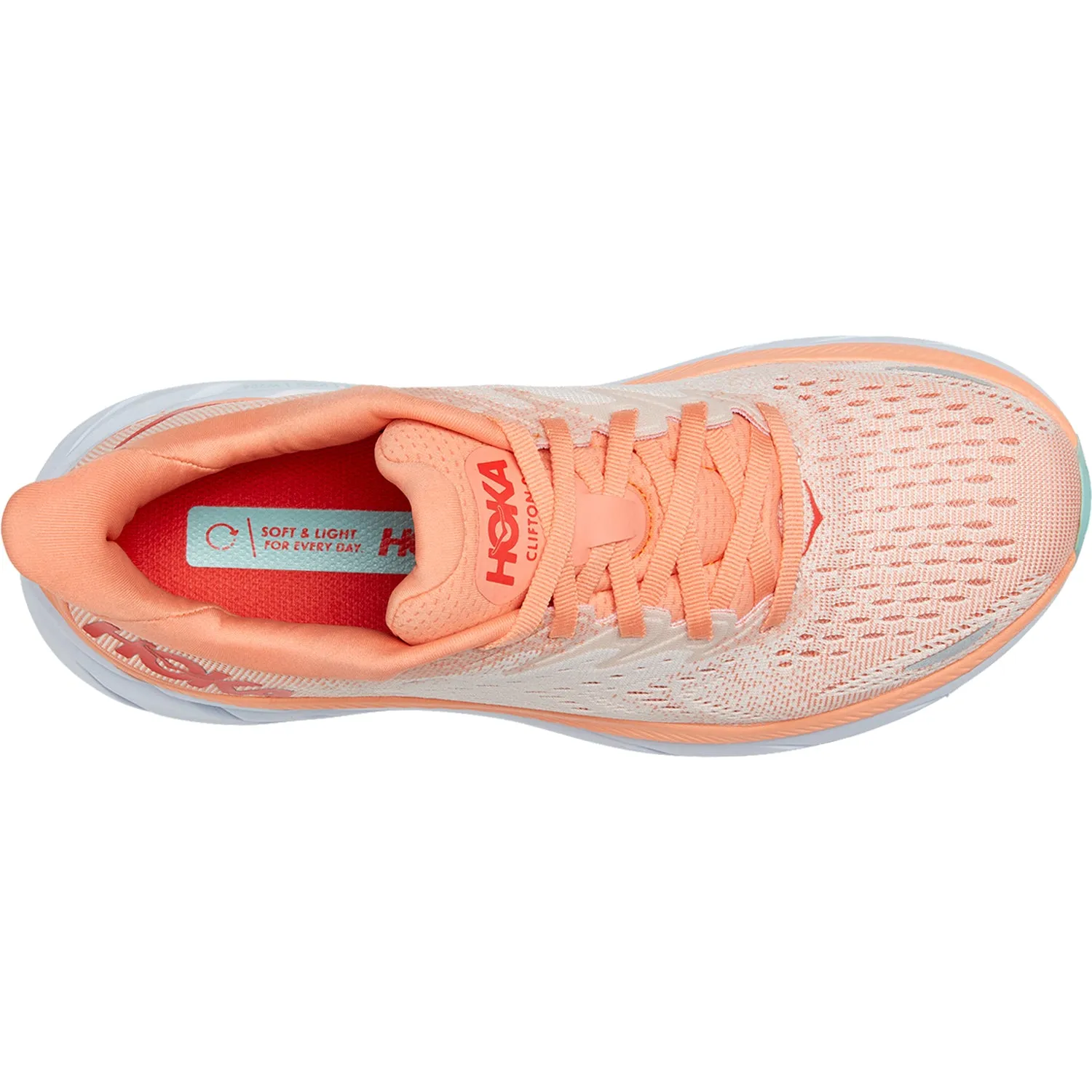 Women's Hoka Clifton 8 Cantaloupe/Silver Peony Mesh