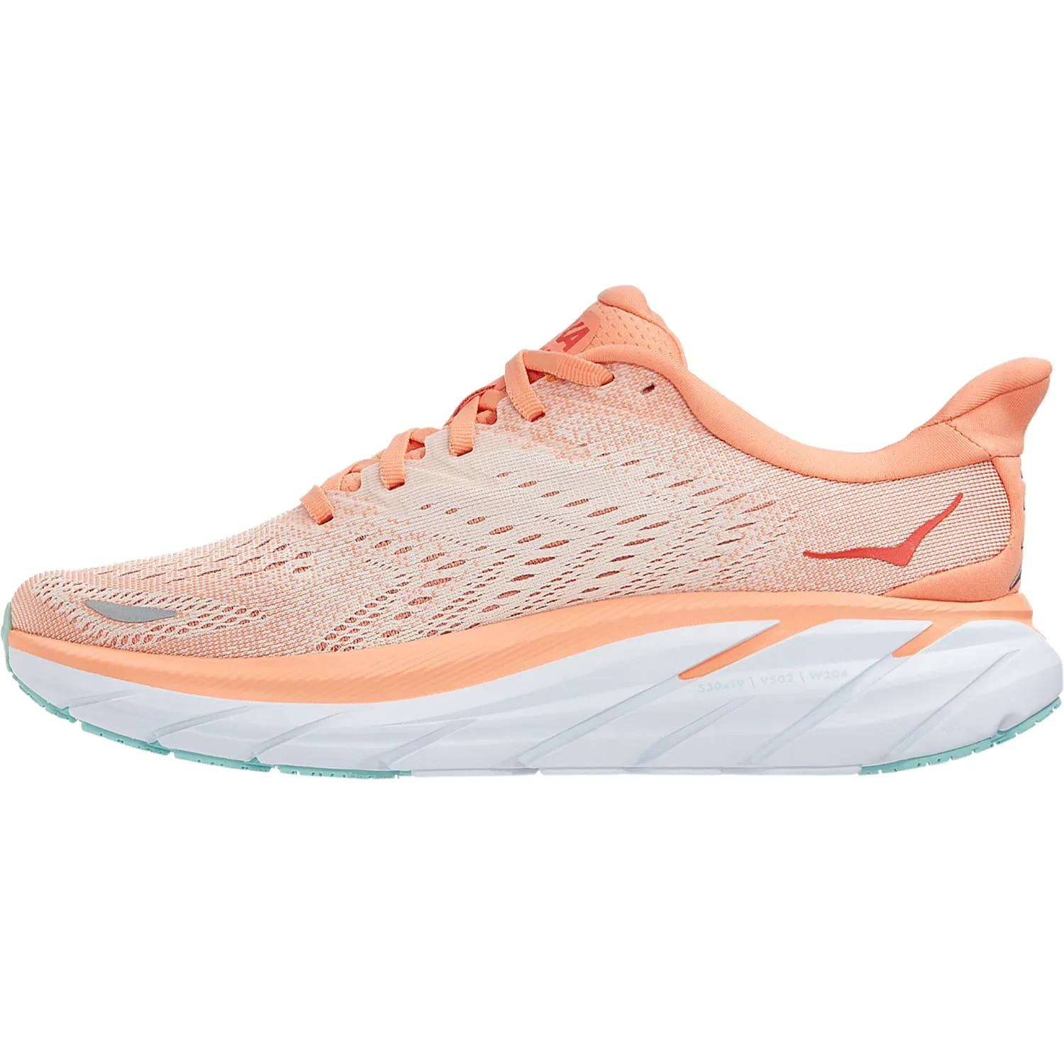 Women's Hoka Clifton 8 Cantaloupe/Silver Peony Mesh