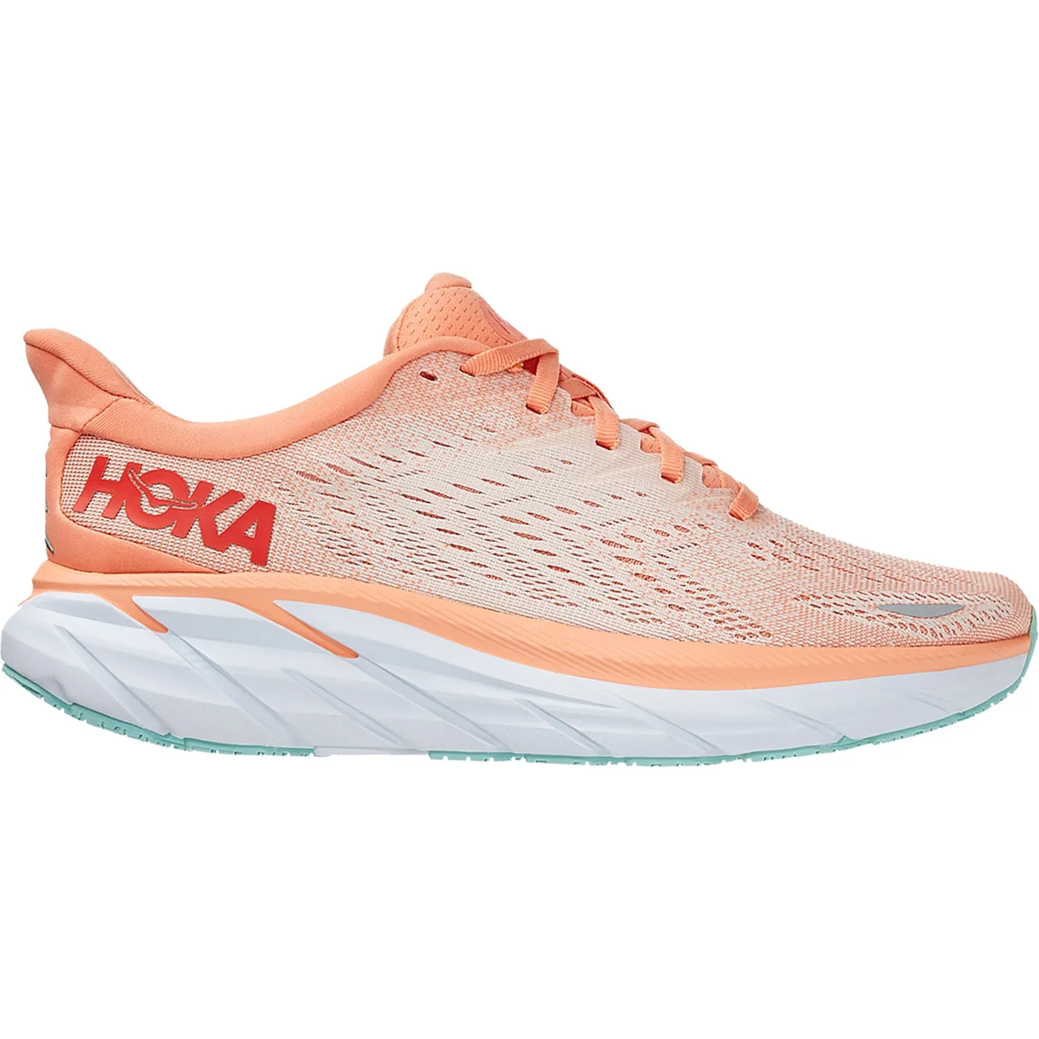 Women's Hoka Clifton 8 Cantaloupe/Silver Peony Mesh