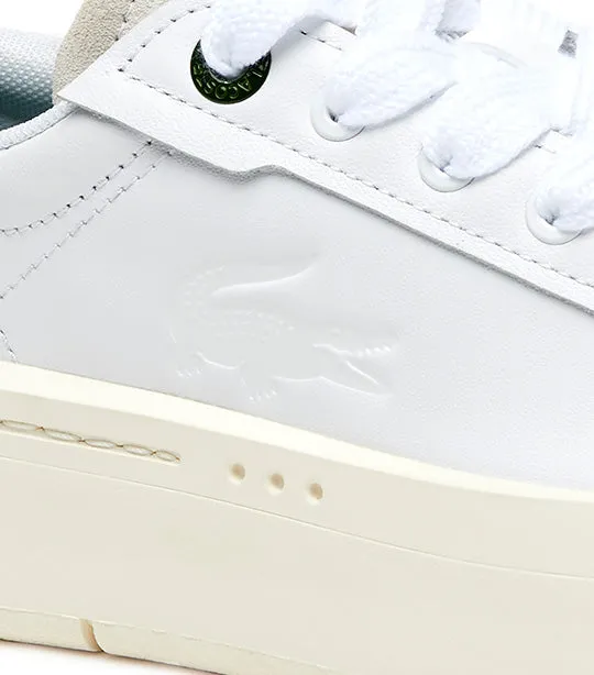 Women's Lacoste Carnaby Platform Leather Trainers White/Off White