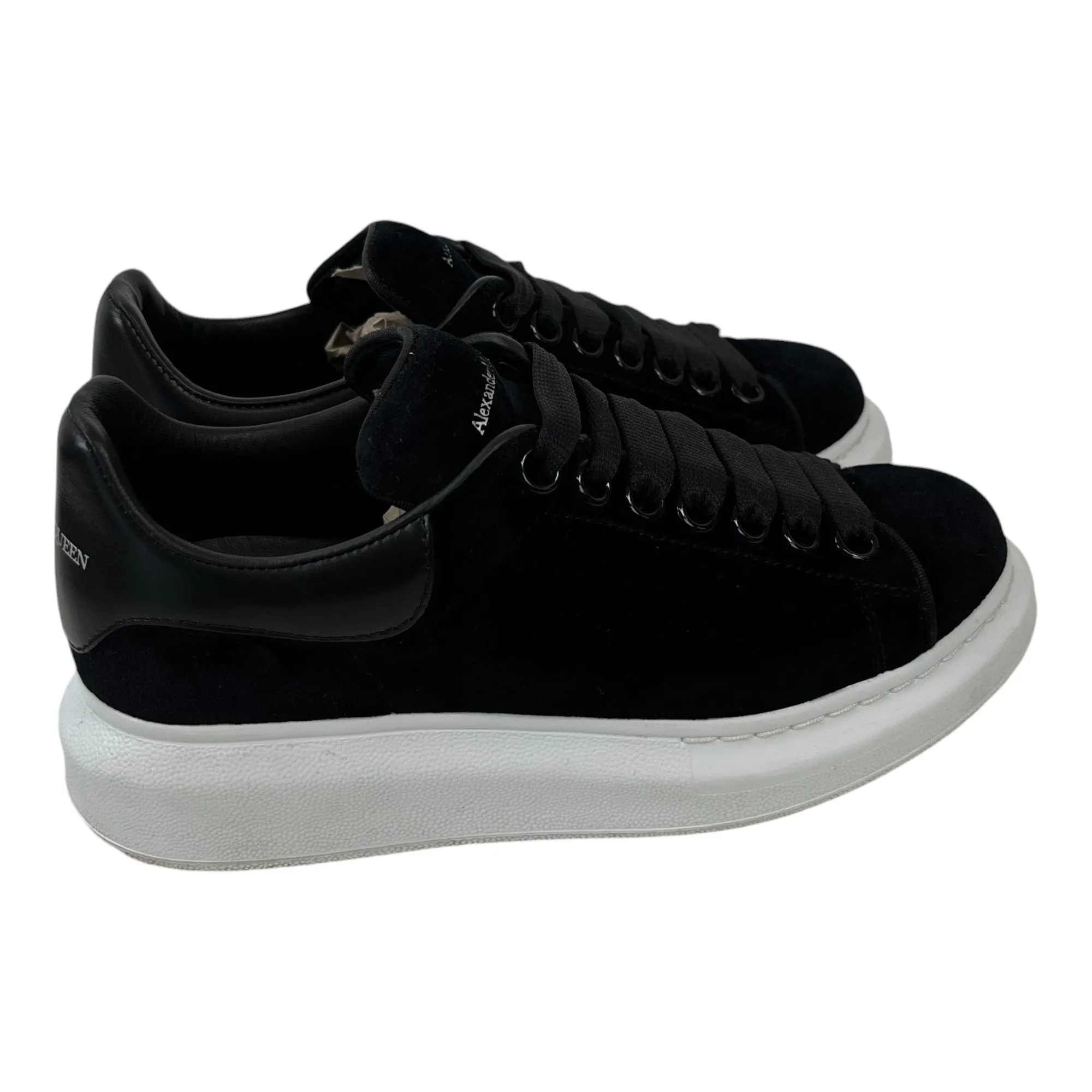 Women's Velvet Oversized Low Trainers Black Size EU 35 / UK 2