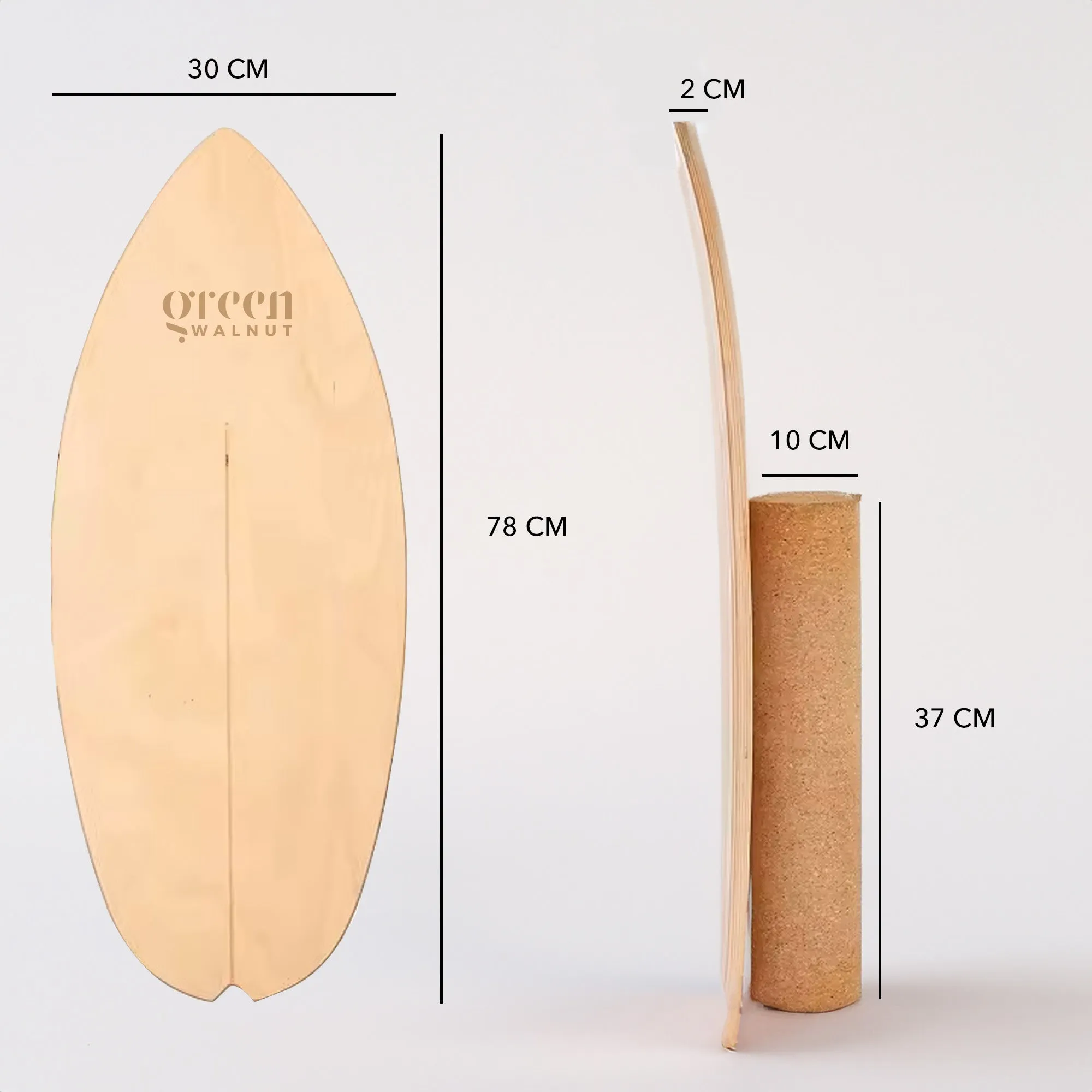 Wooden Balance Board | Surfing Balance Board With Cork Roller