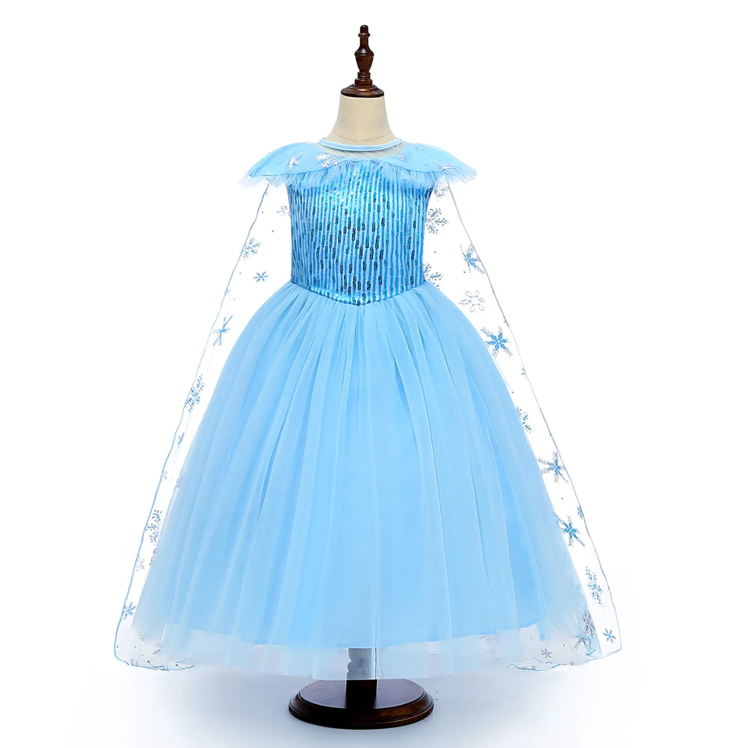 Xiangtuibao Sleeveless Elsa's Princess Dress Frozen Elsa Elsa Girl's Dress Blue Pettiskirt Cross-Border Hair Generation