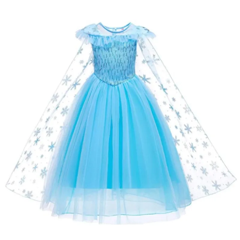 Xiangtuibao Sleeveless Elsa's Princess Dress Frozen Elsa Elsa Girl's Dress Blue Pettiskirt Cross-Border Hair Generation