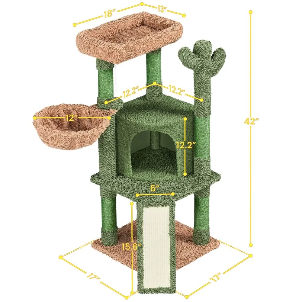 Yaheetech 42″ H Cactus Cat Tree