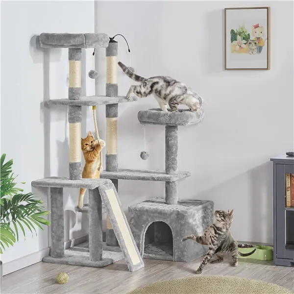 Yaheetech Multilevel Plush Cat Tree 53.5 inch