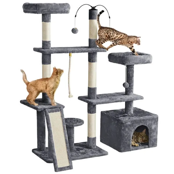 Yaheetech Multilevel Plush Cat Tree 53.5 inch